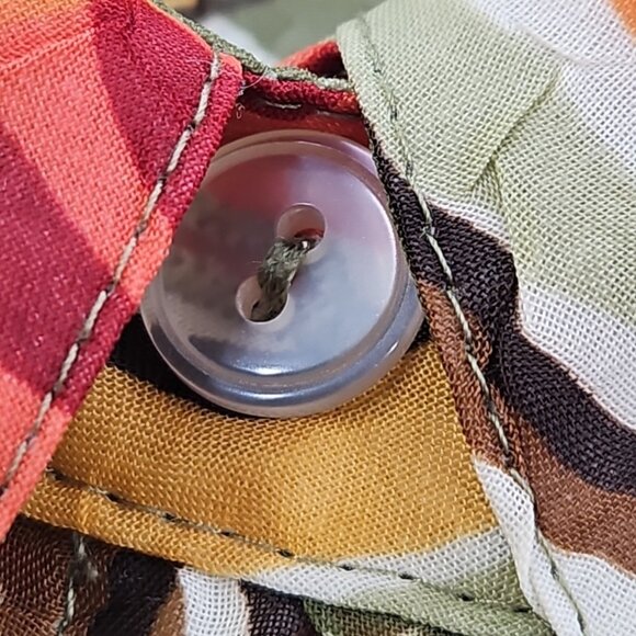 Alfred Dunner Top Women's 18 Green Orange Floral Fall Leaves Button Down Shirt - Picture 8 of 15